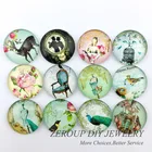 ZEROUP круглые фотографии, стеклянный кабошон, смешанный узор, подходит для камео, основа для плоской задней части, ювелирные изделия, компоненты, 20 шт.лот TP-206