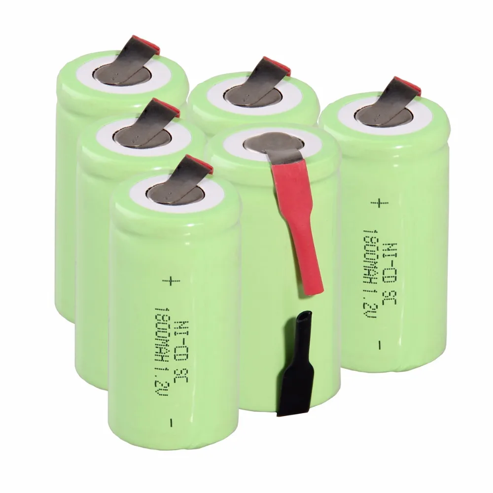 6 шт. SC 1800 мАч 1.2 В аккумулятор nicd аккумуляторная Batteria электрическая отвертка 4.25 см * 2.2 Аккумулятор для