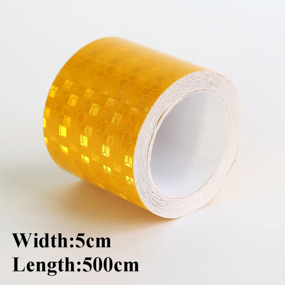 High Visibility 5cmx5m red white blue yellow green Safety Mark Reflective tape stickers car-styling Self Adhesive Warning Tape | Автомобили