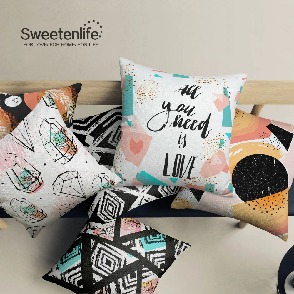 Sweetenlife Американский Стильный чехол для подушки 50x50 см белая льняная Подушка домашний декор с высоким уровнем Класс удобные Наволочки домашний декор