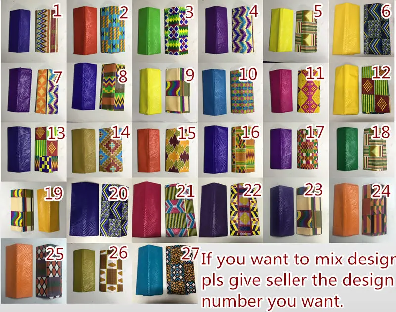 5 комплектов в нигерийском стиле хитенге Анкара ткань 2 + ярдов Полиэстер Гана