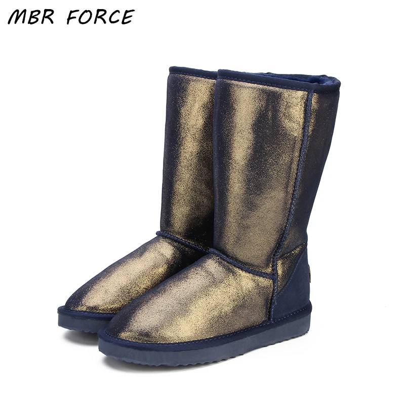 MBR FORCE/зимние сапоги высокого качества; женские зимние сапоги; женские модные классические высокие сапоги из натуральной кожи в австралийском стиле; сезон зима