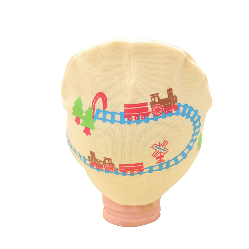 Детские шапки с мультяшным принтом мягкие хлопковые детские для мальчиков 4-9 м