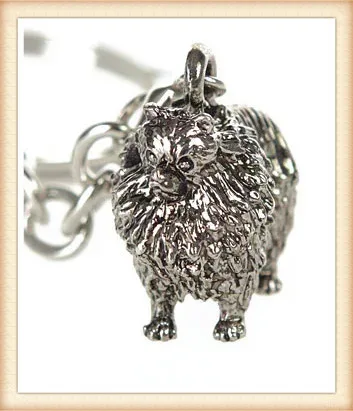 Новая мода ручная работа цепочка для ключей с животными милая Померанская собака