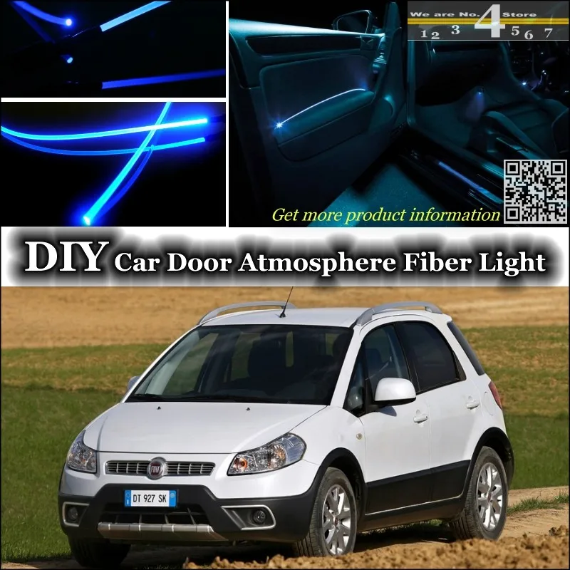 

For Fiat Sedici interior Ambient Light Tuning Atmosphere Fiber Optic Band Lights Inside Door Panel illumination (Not EL light)