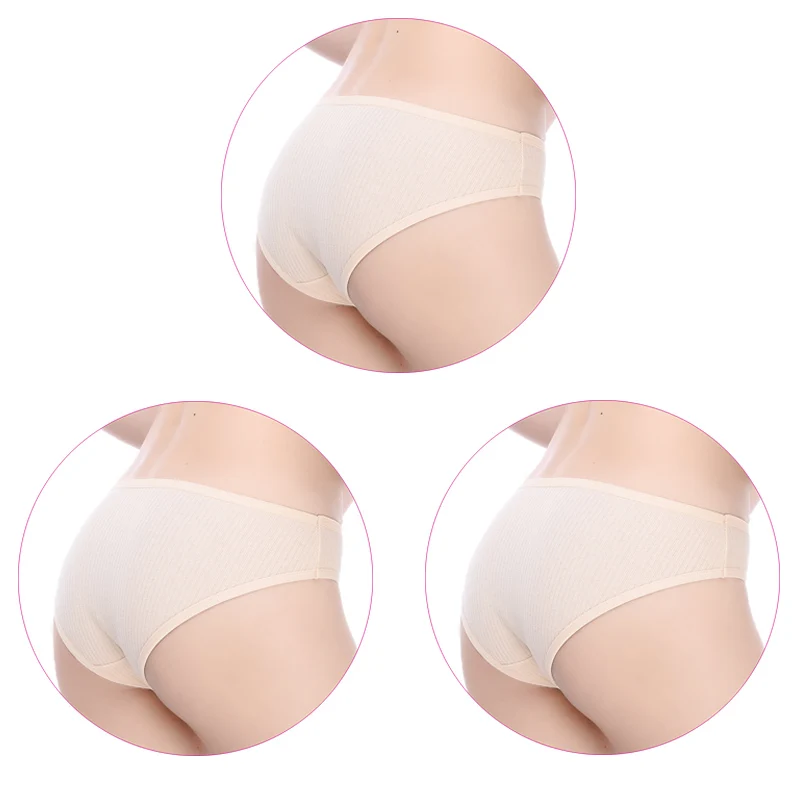 3Pcs-Apricot 3 шт./компл. нижнее белье Для женщин хлопковые трусы женские сексуальные трусики в полоску дышащий леди белье доступным несколько штук - Цвет: 3Pcs-Apricot