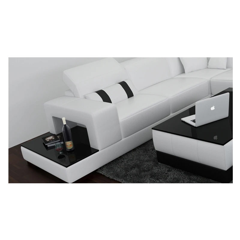 Оптовая торговля мебель для гостиной дешевый кожаный угловой диван набор 7