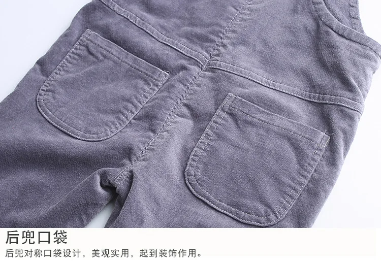 Вельветовые Комбинезоны для маленьких детей Модный черный комбинезон на весну и