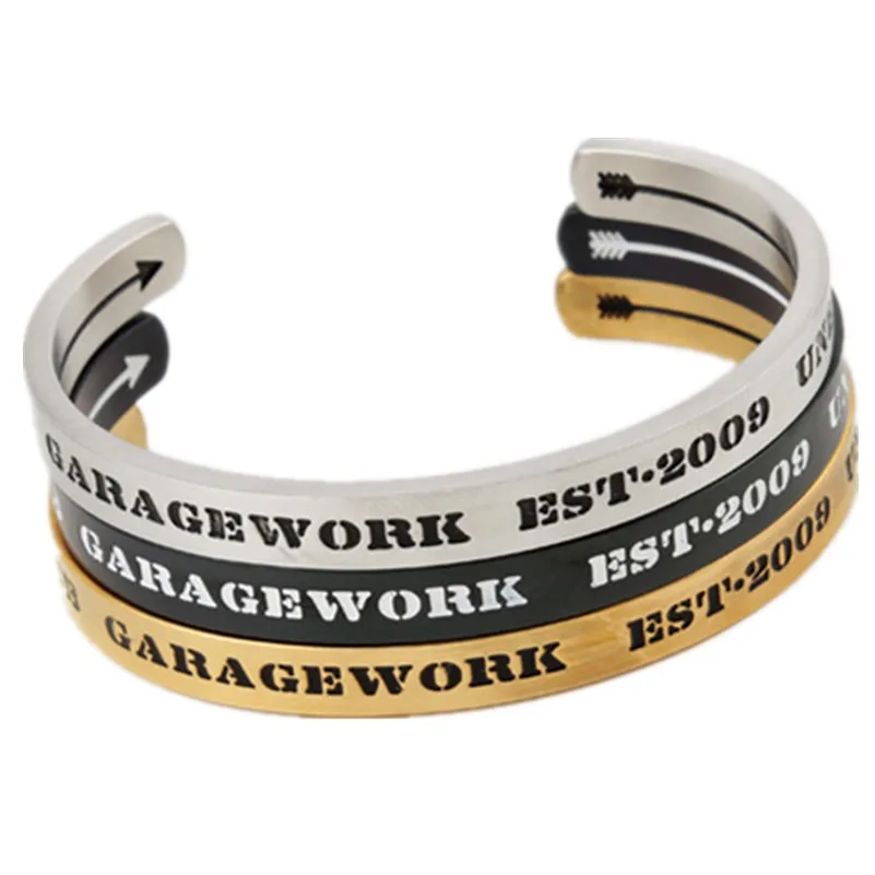 New Men Bangle Bracelet Fashion Stainless Steel Bangles Femme Women Open Cuff Pulseira Masculina | Украшения и аксессуары