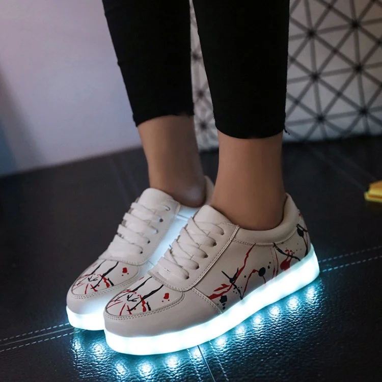 YPYUNA светящиеся люминесцентные кроссовки Feminino корзины с легкой подошвой USB зарядное устройство Детские светодиодные тапочки для мальчиков и девочек светящаяся обувь
