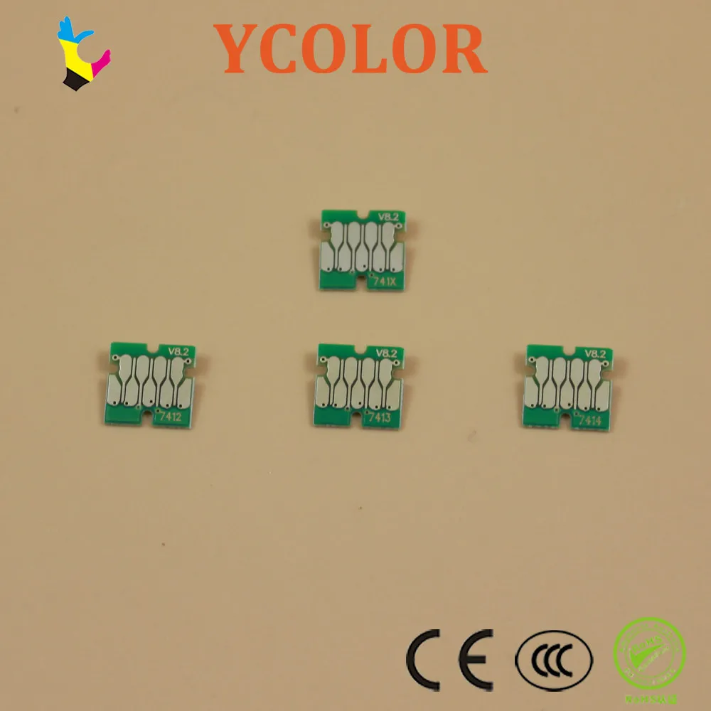 Чип картриджа для Epson F6200 F7200 F9200 F6270 F7270 F9270 с чипом HDK T741X 4 шт./лот|chip car|cartridge chipchip jewelry