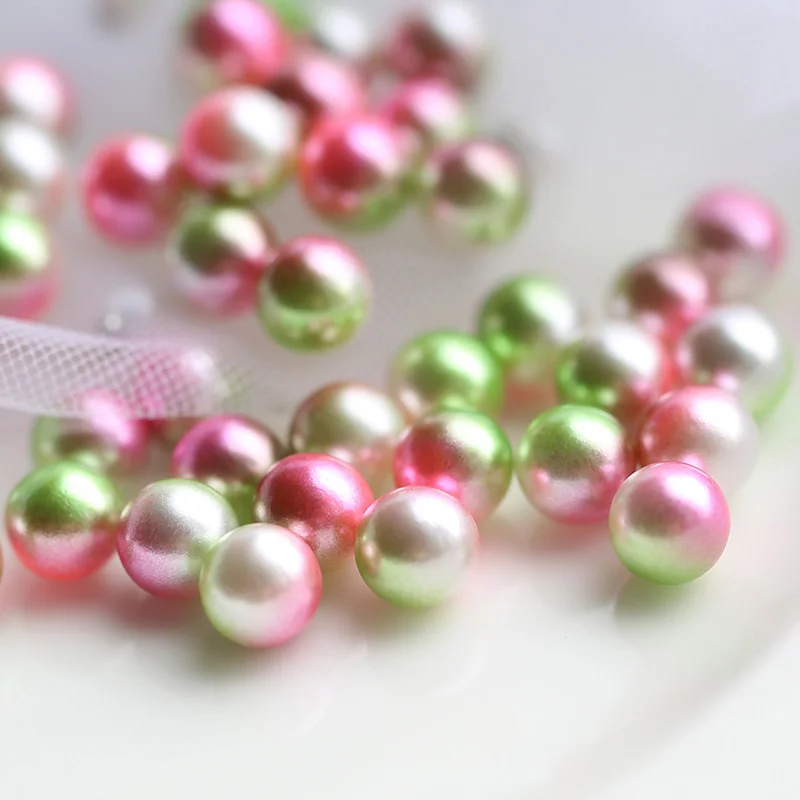 Круглые шарики с искусственным жемчугом разноцветные без отверстий для