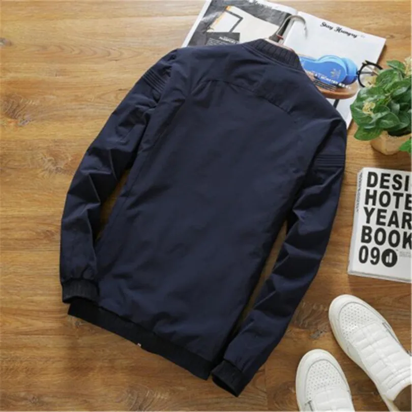 

TANG 2019 Hot Sale New High Quality Man's Jacket Fashion Slim Teens Black Gray Blue Male Jacket Plus Size 5XL