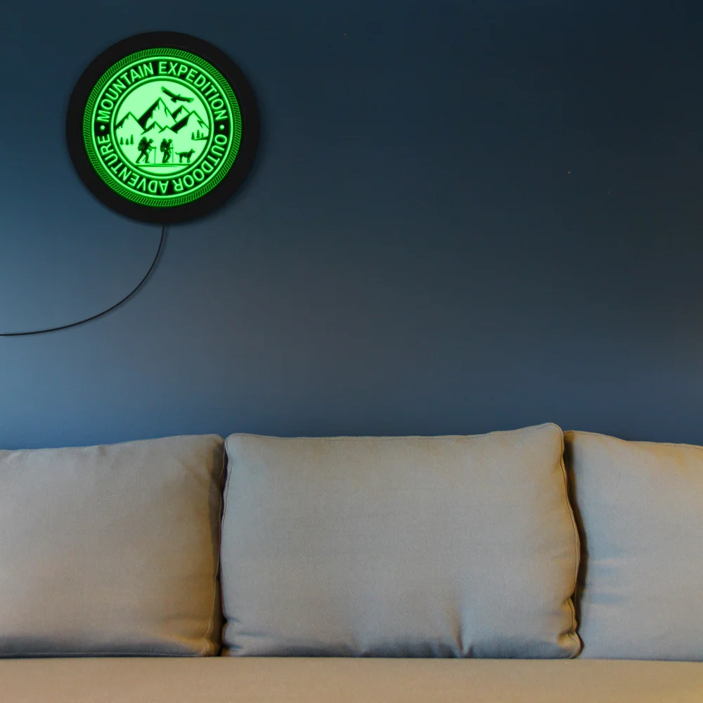 Outdoor Adventure Mountain Expedition Personalised LED Neon Sign Hiking Lighting Wall for Cool Light Climbers Gift | Дом и сад