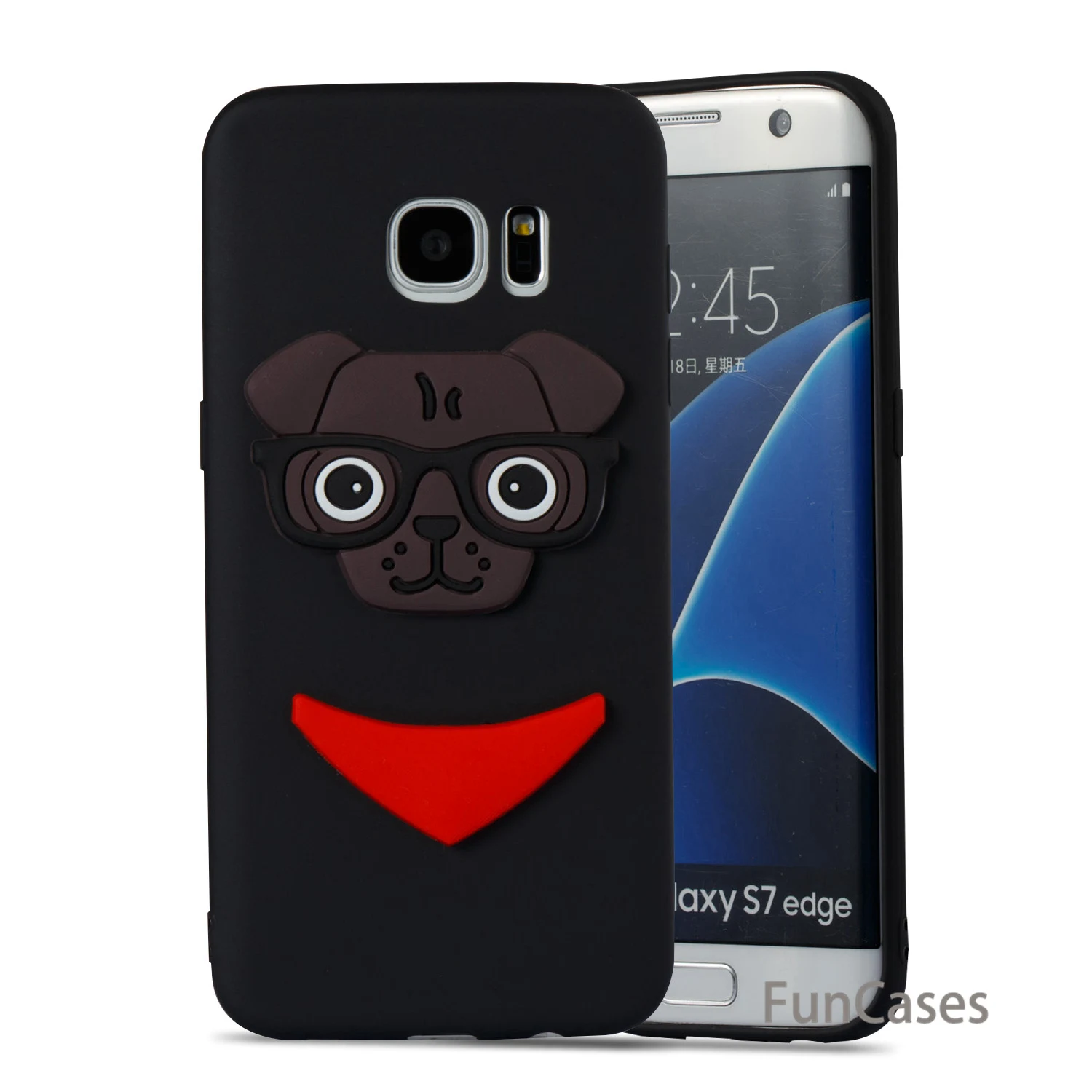 Топ на бретелях с изображением собаки чехол СПС Сотовая связь samsung S7 край мягкий