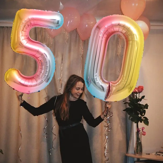 Градиентные цифровые гелиевые шары из алюминиевой фольги 30 дюймов 2 шт. для детей