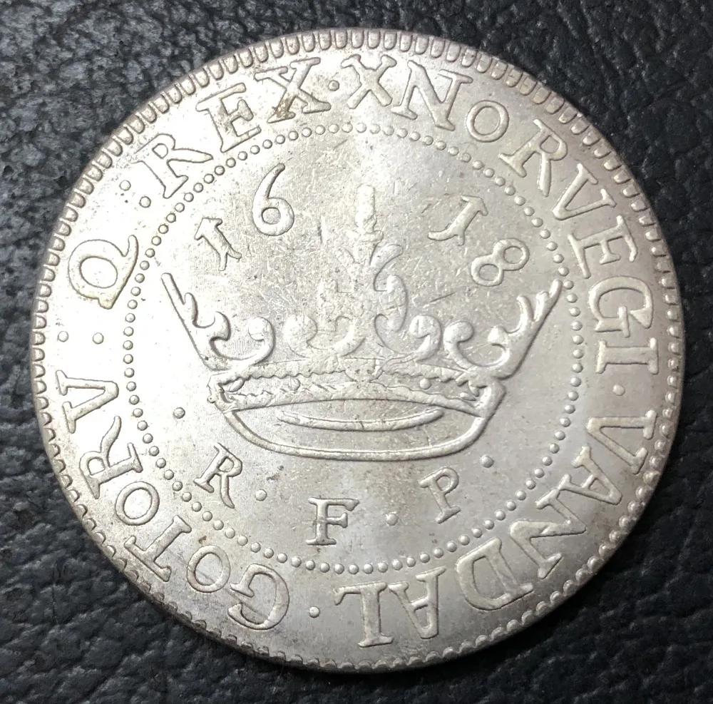 1618 Дания 1 Krone Серебряная копия монеты