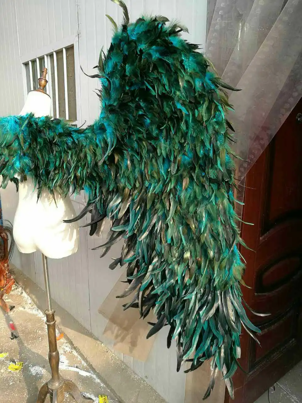 Red Costume Adult's large angel feather wings Cosplay photography Game Display fashion show props EMS free shipping | Дом и сад