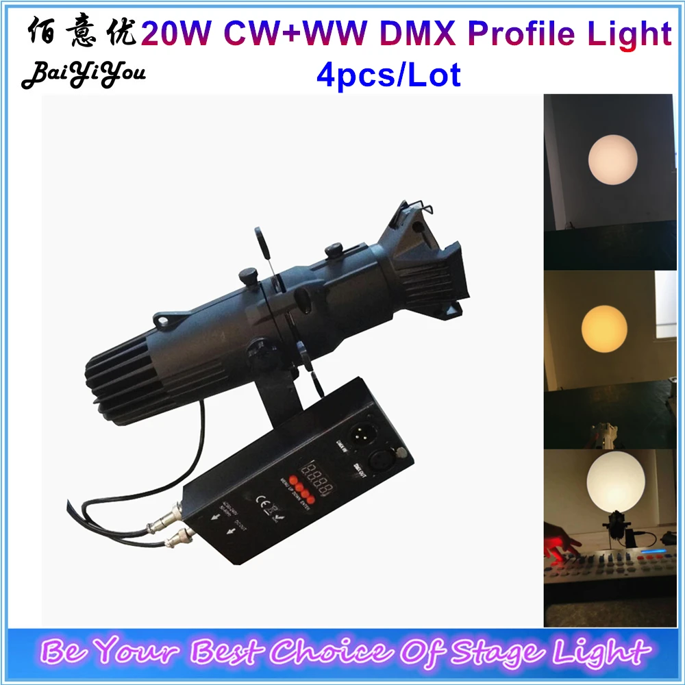 4 шт./лот новый 20 Вт Мини светодиодный профильный Свет Mini WW CW 3200 до 5600 DMX