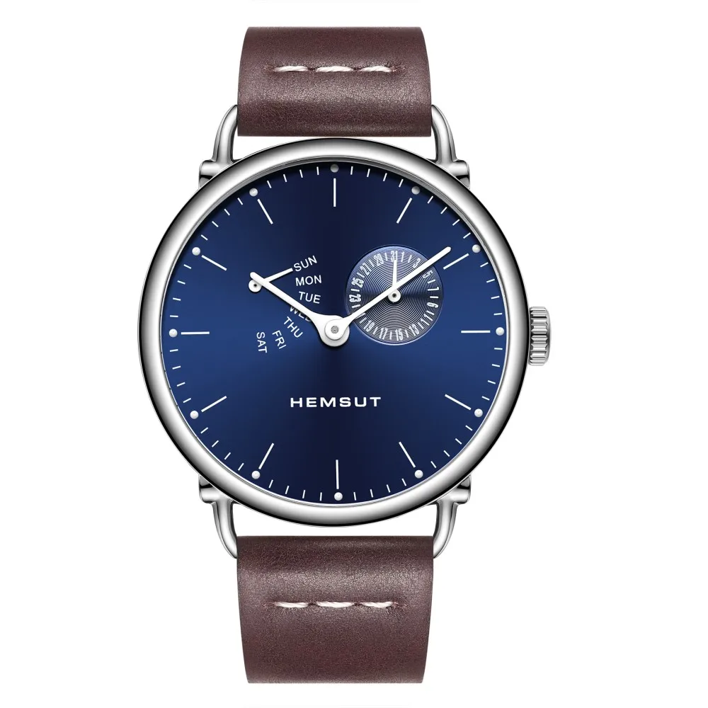 Мужские часы Hemsut Ультратонкие мужские с кожаным ремешком Citizen Move