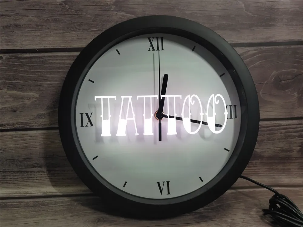 Tattoo Shop Bar Pub Art Piercing APP RGB 5050 LED Neon Light Signs Wall Clock | Clocks