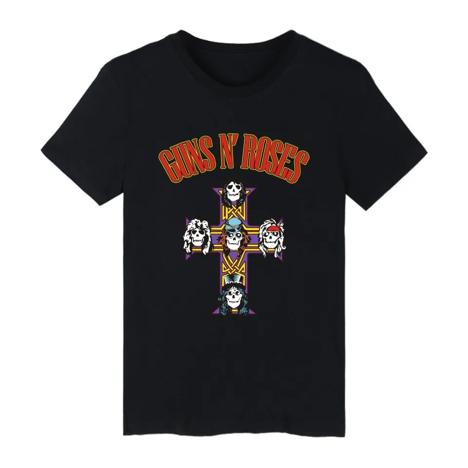 Mens T Shirt 2020 new GUNS N ROSES T-Shirt Men Women Tshirt Spring Summer Punk Skull Rose Design Shirts Tops Brand Clothes | Мужская