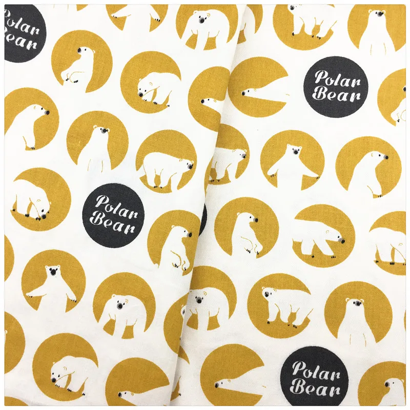 Хлопчатобумажная ткань с рисунком медведя из мультфильма для детей домашний