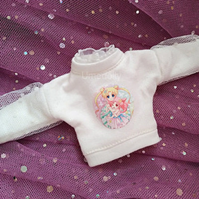 1 комплект Сейлор Мун Crewnecks Топы+ клетчатые юбки для Blyth, Licca, Azone одежда аксессуары