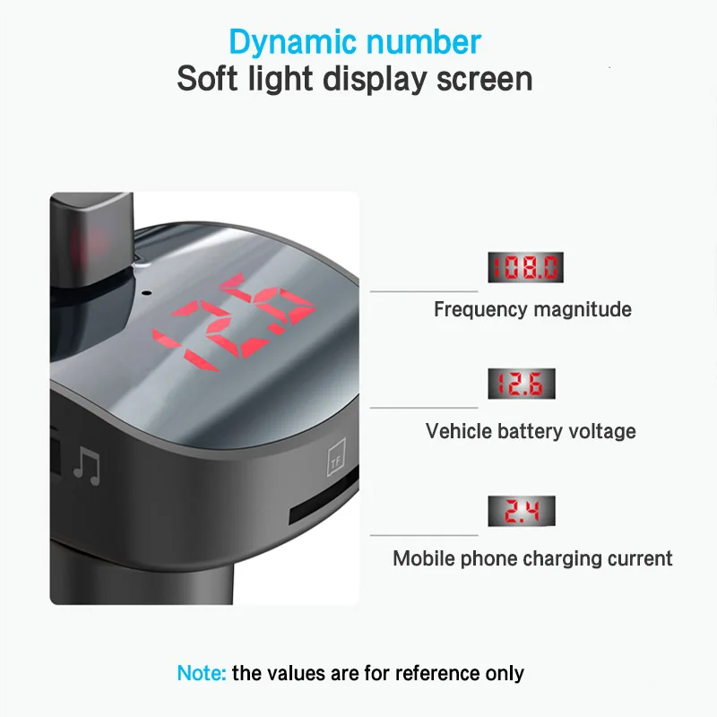Автомобильный аудио MP3 плеер с 3.1A Quick Charge двойной зарядное устройство usb автомобильный набор, свободные руки, FM передатчик Aux модулятор Bluetooth громкой связи