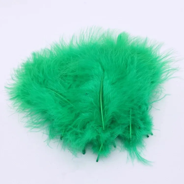 Green 50 шт. перья индейки 4-6 дюймов 10-15 см куриные Шлейфы перья индейки Марабу для карнавала Хэллоуин Рождество DIY Ремесло Декор - Цвет: Green