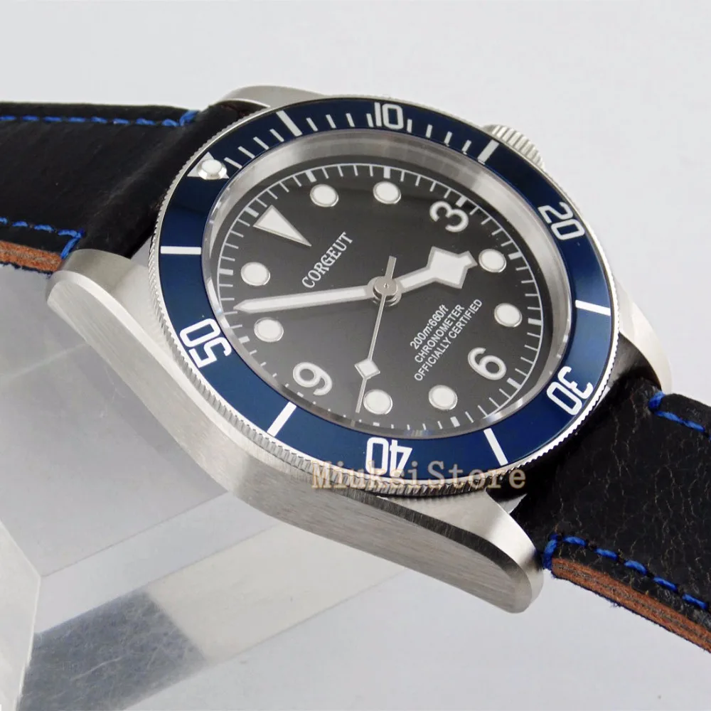 41mm man watch luminous automatic Sea gull Nouvelle mode de Montre Bleu Verre bracelet en cuir montres-bracelets hommes | Наручные часы