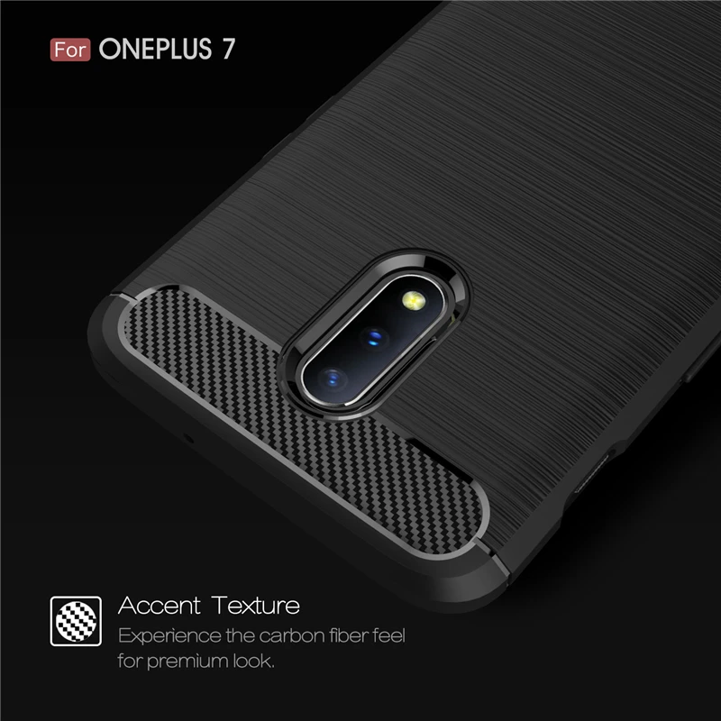 Чехол из углеродного волокна Wolfsay для OnePlus 7 чехол с резиновым бампером