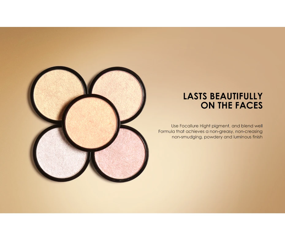 Хайлайтер focallure 5 цветов осветитель Осветление ЛИЦА прессованная пудра хайлайтер легко носить блеск для лица макияж