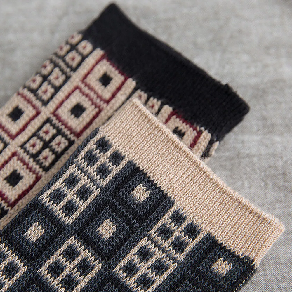 1 пара осенне зимних мужских вязаных носков средней длины носки в британском