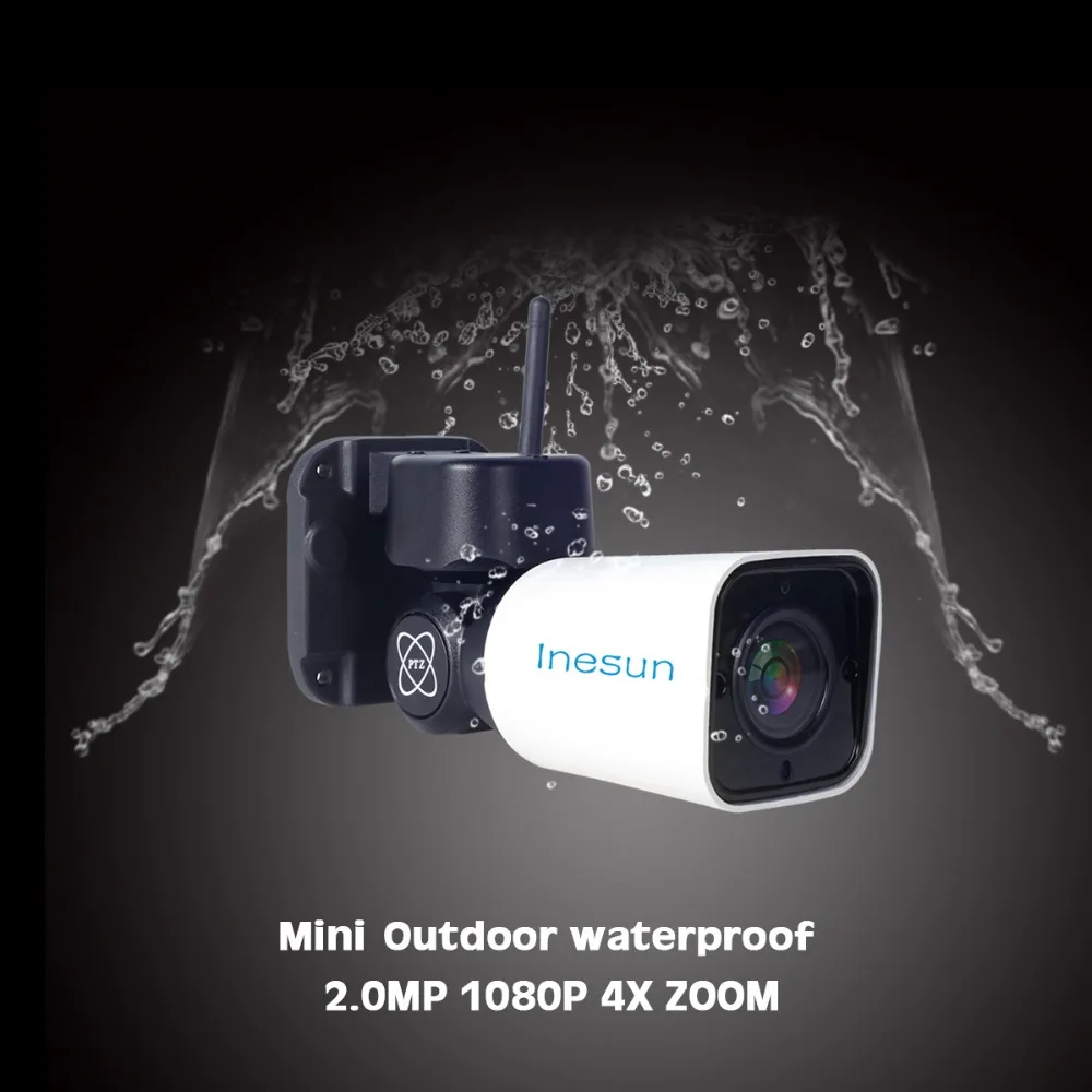 Inesun наружная PTZ IP камера 2MP 1080P 4X оптический зум Wifi водонепроницаемая IR ночного