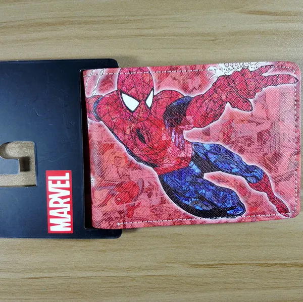 22 см Marvel модные короткие кошельки паук Мужская кредитница ПУ кошелек Corloful W279|wallet