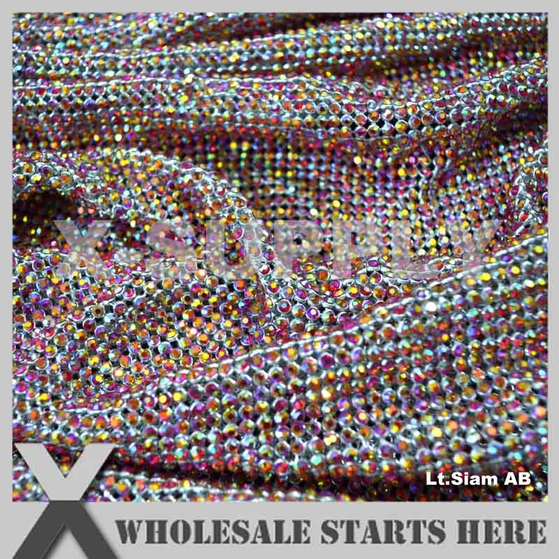 3 мм AB Цвета гибкие металлические стразы из сетчатой ткани в алюминиевая Базовая