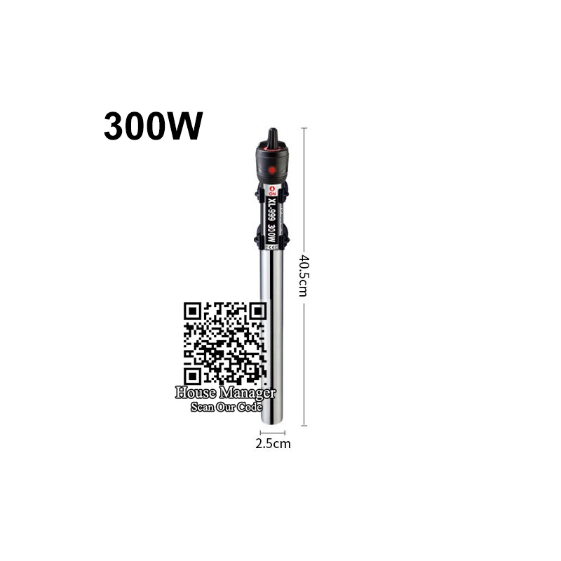 300W 40.5cm Настраиваемый регулятор температуры для нагревателя аквариума, нагреватель воды аквариума из нержавеющей стали, настенный резервуар на присоске - Цвет: 300W 40.5cm