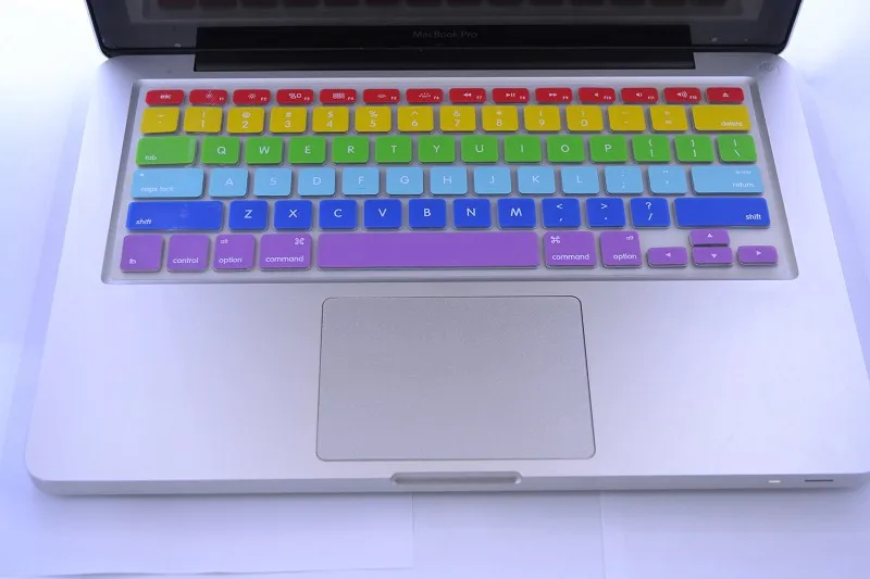Ультратонкий силиконовый чехол для ноутбука с радужной клавиатурой MacBook air