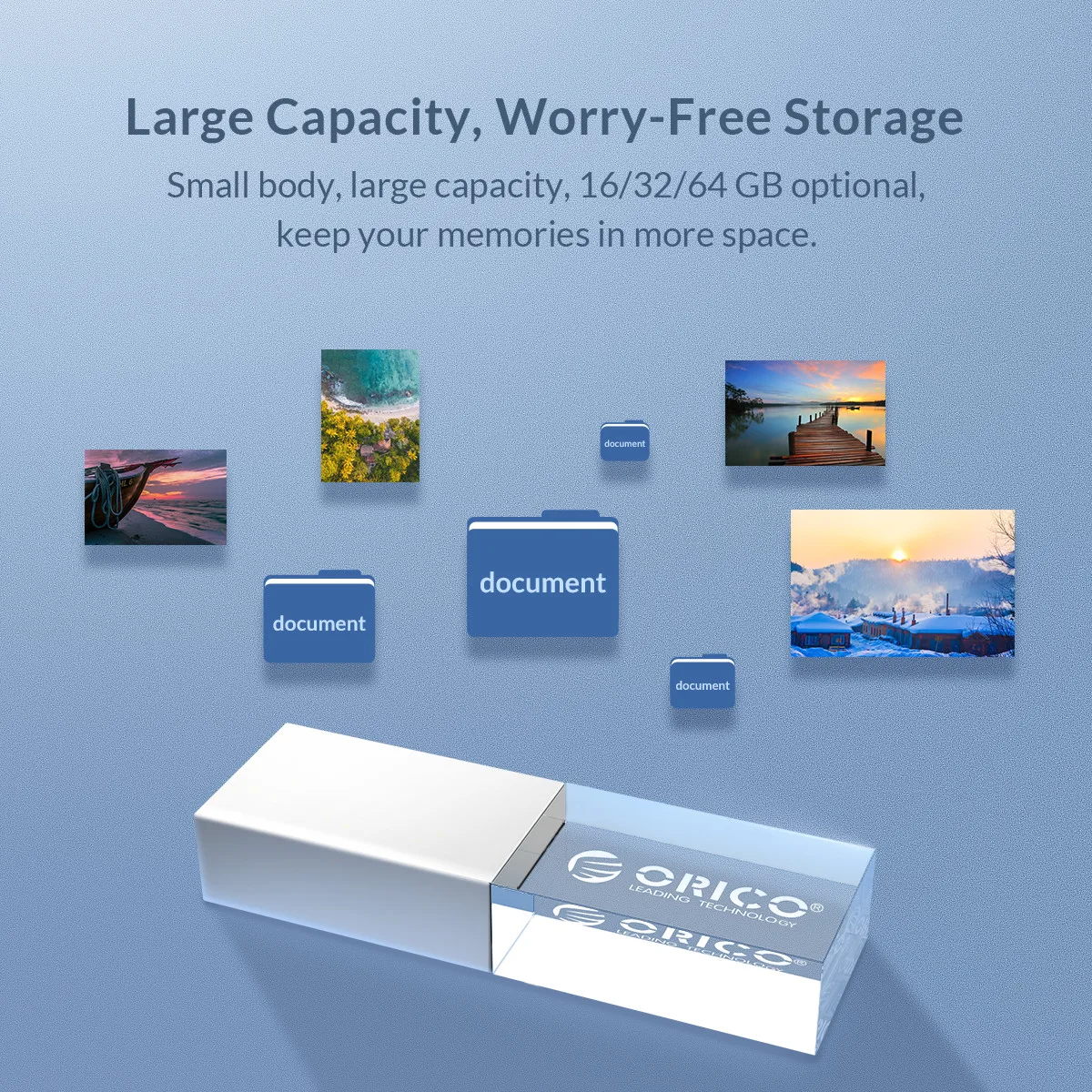ORICO USB3.0 флеш-накопитель 64 ГБ 32 ГБ 16 ГБ USB флешка серебристый U Диск флеш-карта памяти для компьютера, мобильных телефонов