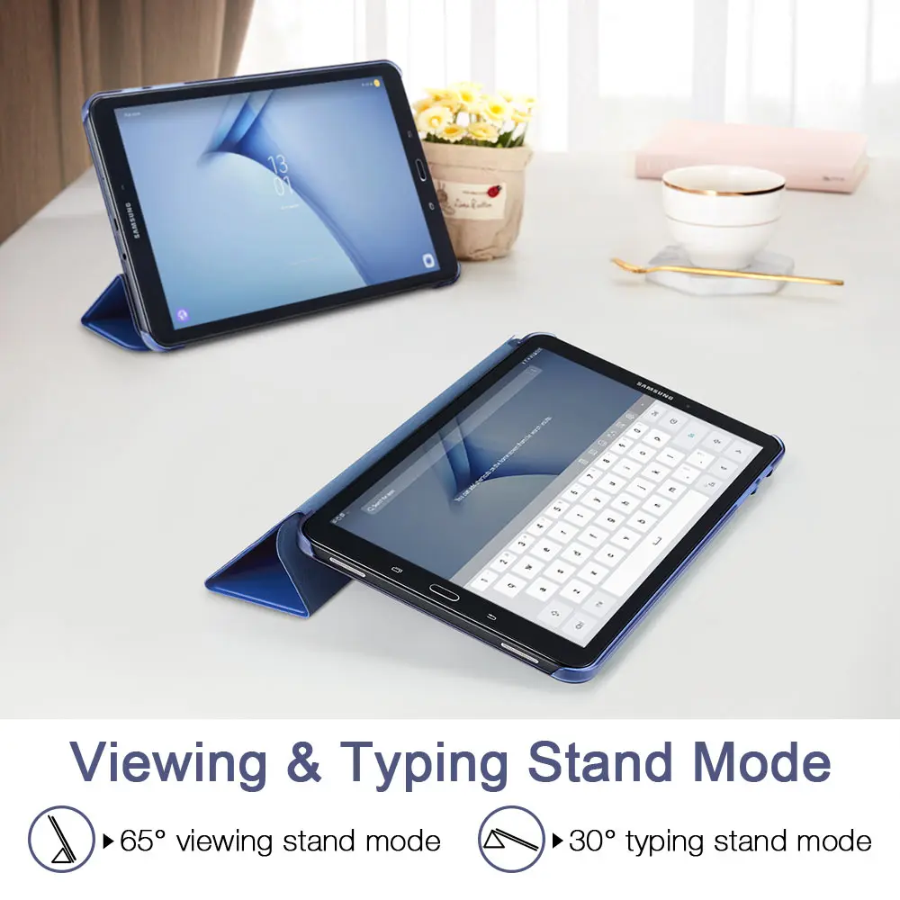 ESR Ultra Slim Lightweight Stand Cover Case For Samsung Galaxy Tab A 10.1 inch SM-T585(T580/T580N) Tablet Black& Blue
