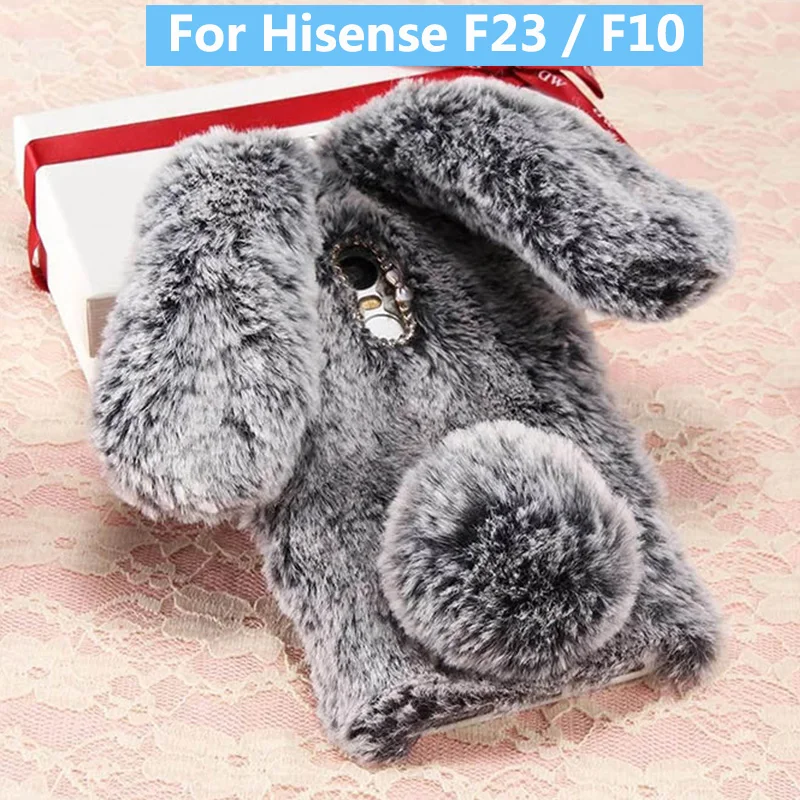 Чехол плюшевый кролик для Hisense F23 F10 мягкий меховой милый 3D чехол с кроличьими