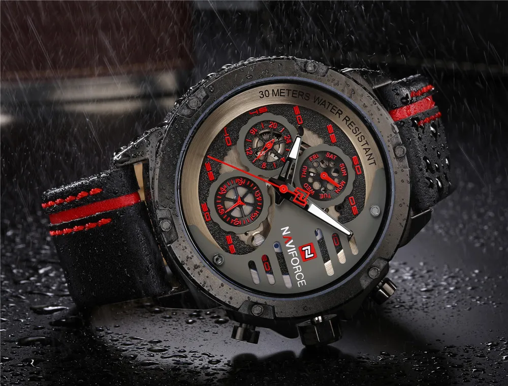 Naviforce, мужские часы, Relogio Masculino, Лидирующий бренд, роскошные кожаные военные часы, мужские кварцевые часы, Relojes Hombre Relogios