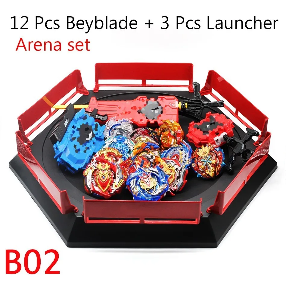 Пусковые устройства Beyblade Burst набор игрушек со стартером и ареной Bayblade Металл Бог волчок Bey Blade лезвия игрушки Blayblade - Цвет: B02