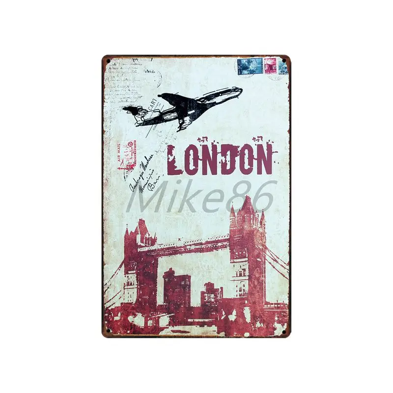 [Mike86] Лондон, Нью-Йорк, Париж, металлическая вывеска на стену, на заказ, плакат, персональная, Классическая, железная живопись, Декор, искусство, LT-1702 - Цвет: A-167