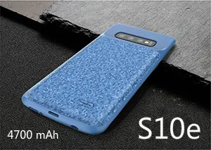 S10 E blue Чехол для аккумулятора samsung Galaxy S10, 4700 мА-ч, внешняя, перезаряжаемая портативная банка питания, тонкая дополнительная упаковка, запасная зарядка S10 Plus - Цвет: S10 E blue