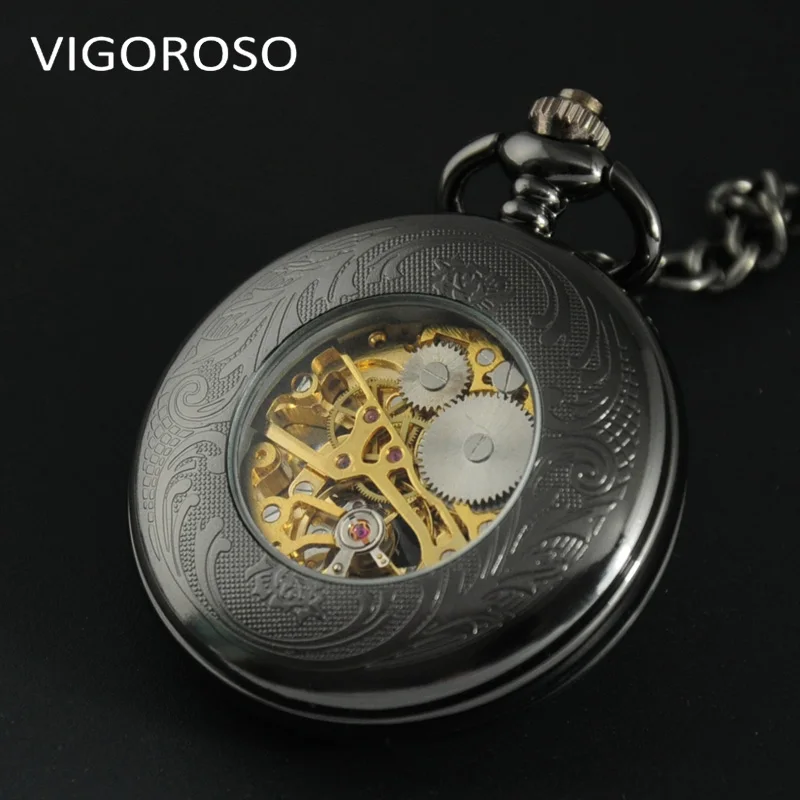 Персонализированные Механические карманные часы ручной работы двойной полутень