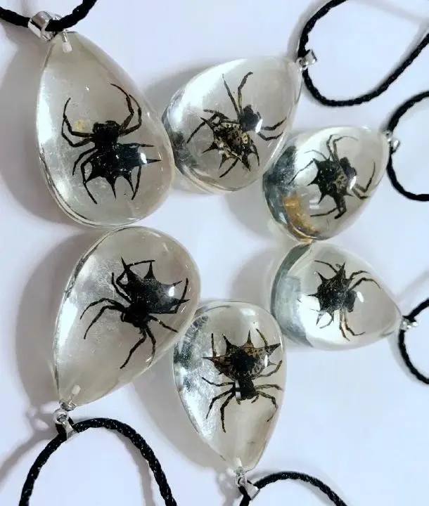 

15 PCS Newest Handmade Black Spider Design Ice Drop Simple Pendant