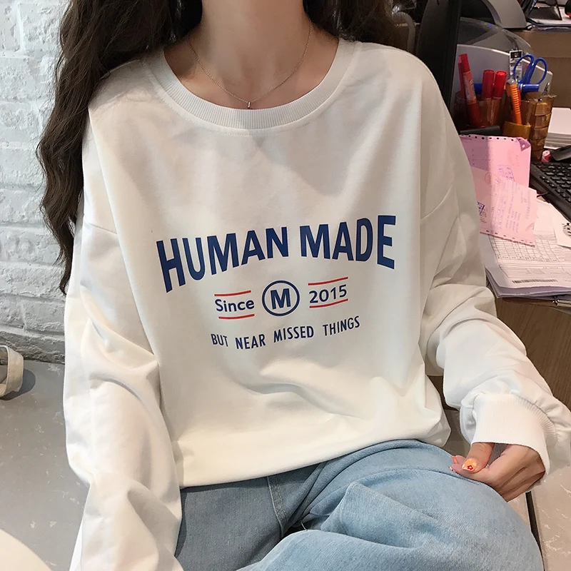 Осенняя Женская толстовка 2021 корейский стиль Ulzzang Harajuku тонкие свободные свитшоты