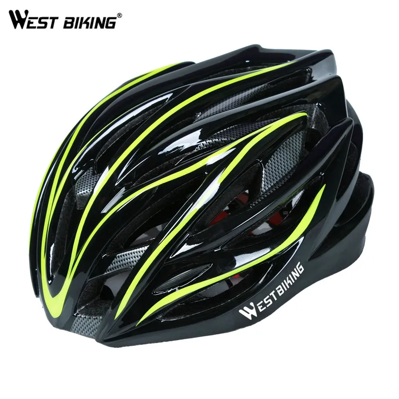 Yellow Black WEST BIKING ультралегкий цельный литой велосипедный шлем горный MTB велосипедный шлем Casco Capacete Ciclismo велосипедные шлемы - Цвет: Yellow Black